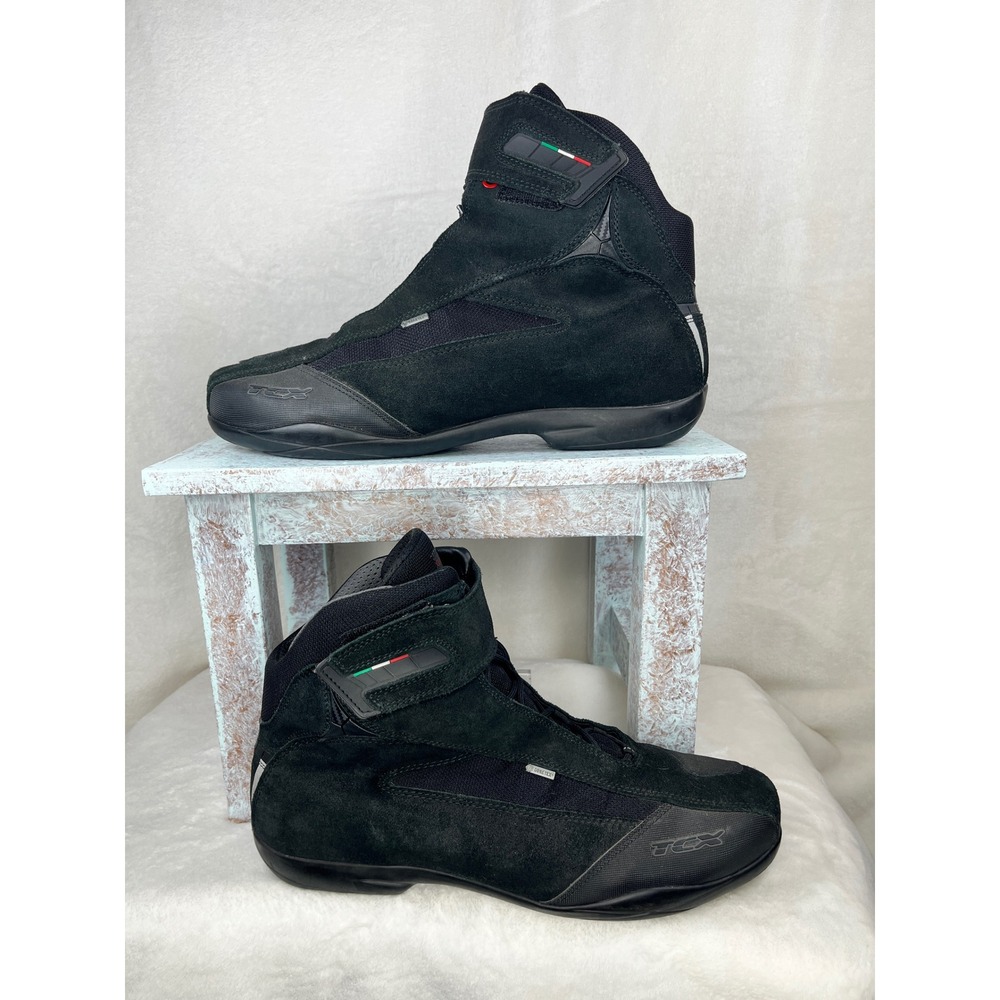 TCX Jupiter Motorcycle Boots‎ Mens 43 Black Gore-Tex Waterproof Suede Biker Gear